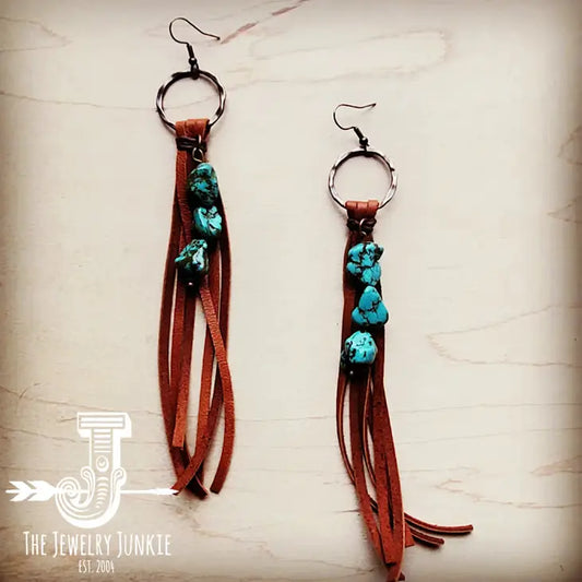 J50 - Leather Fringe Earrings