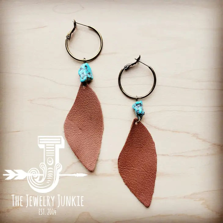 J34 - Antique Gold Hoop Dangle Earrings