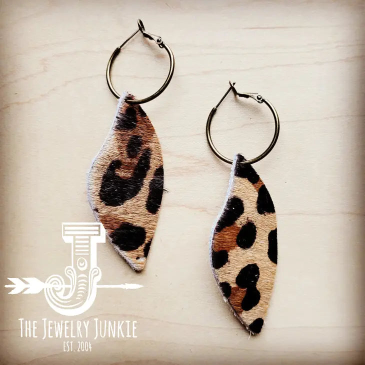 J35 -  Antique Gold Hoop Dangle Earrings