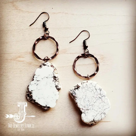 J30 - White Turquoise Chunky Earrings